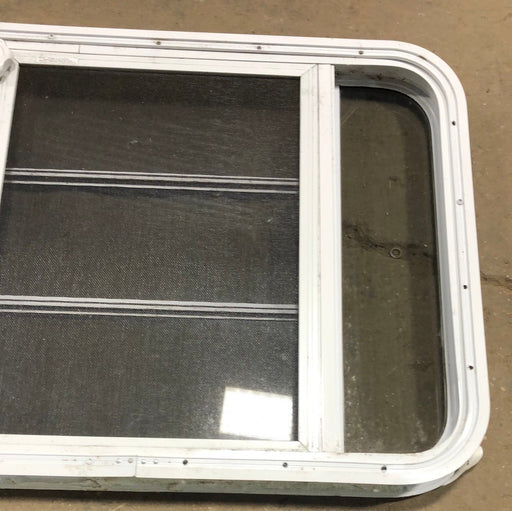 White Radius Opening Window : 29 1/2" W X 21 3/4" H X 2" D - Young Farts RV Parts