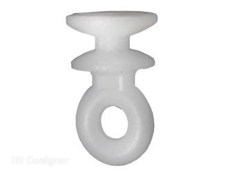 Window Curtain Glider RV Designer A102 Use With Drape Hooks (A113); Large Sliding Eye Type; White - Young Farts RV Parts