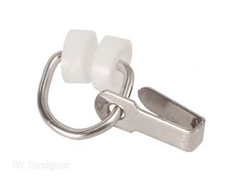 Window Curtain Glider RV Designer A109 Use With I Beam Track (A208); 2 Wheeled Type; White Wheels; With Hook - Young Farts RV Parts