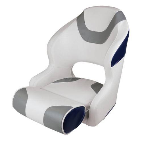 WISE MARINE Baja Series Passenger Boat Seat - 23" x 19" x 27"; White/ Gray And Blue - 3315 - 1773 - Young Farts RV Parts