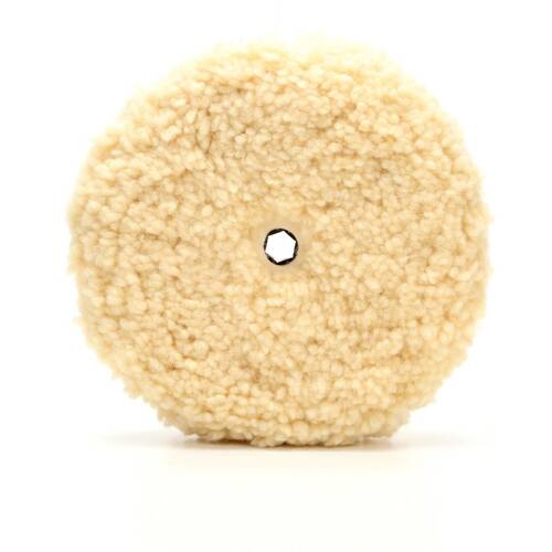 3M 05753 Wool Polishing Pad - 9" Diameter; White; Pack Of 6