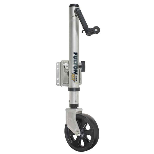 XLT 1500 lbs. Swing Away Bolt - On Jack w/12" Travel & 8" Poly Wheel - Sharkskin Finish - Young Farts RV Parts