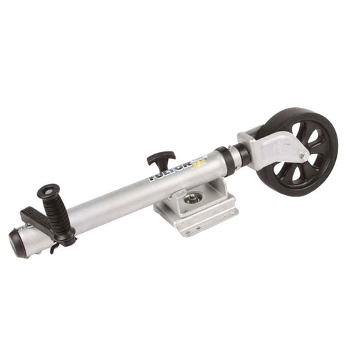 XLT 1500 lbs. Swing Away Bolt - On Jack w/12" Travel & 8" Poly Wheel - Sharkskin Finish - Young Farts RV Parts