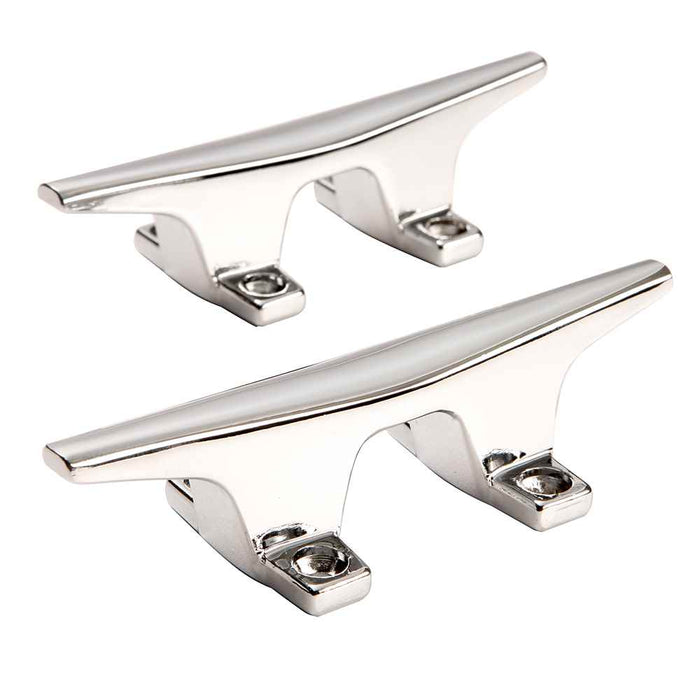 ZAMAK Chrome Plated Zinc Cleats - Pair - 4 - 1/2" - Young Farts RV Parts