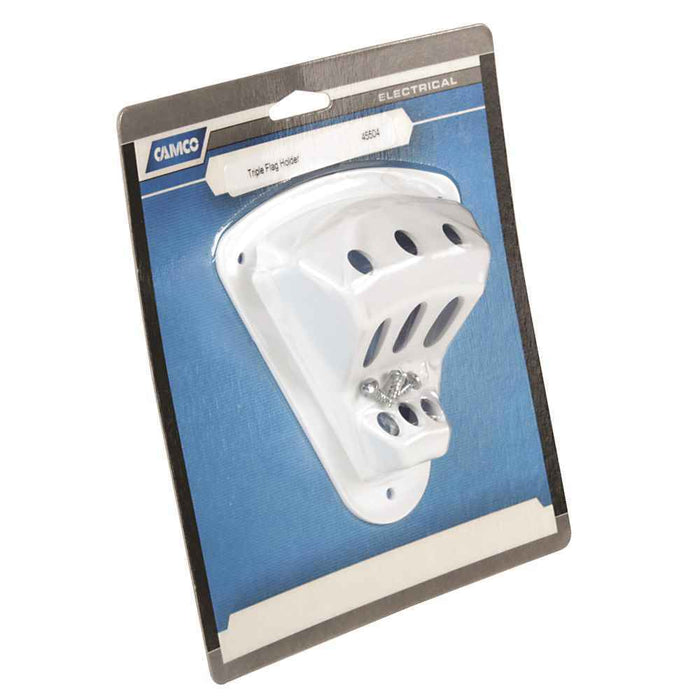 Buy Camco 45502 White Triple Flag Holder - Exterior Accessories Online|RV