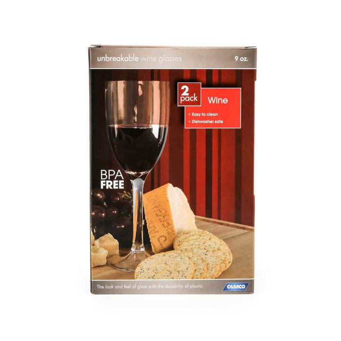 Buy Camco 43861 Unbreakable Travel Red or White Wine Glass- 9 Ounce Set of