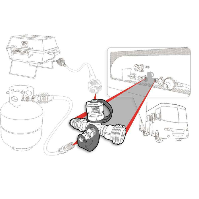 Buy Camco 59113 Propane Brass Tee with 4 Port - LP Gas Products Online|RV