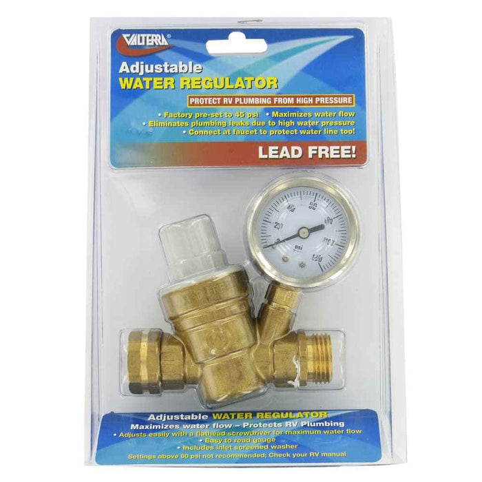 Buy Valterra A01-1117VP Adjustable Water Regulator w/Gauge Lead-Free -