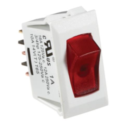 Buy RV Designer S241 Rocker Switch 10A Illuminated On/Off SPST White w/Red