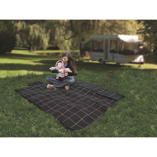 Buy Camco 42800 Picnic Blanket (51" x 59", Black/Yellow) - Camping and