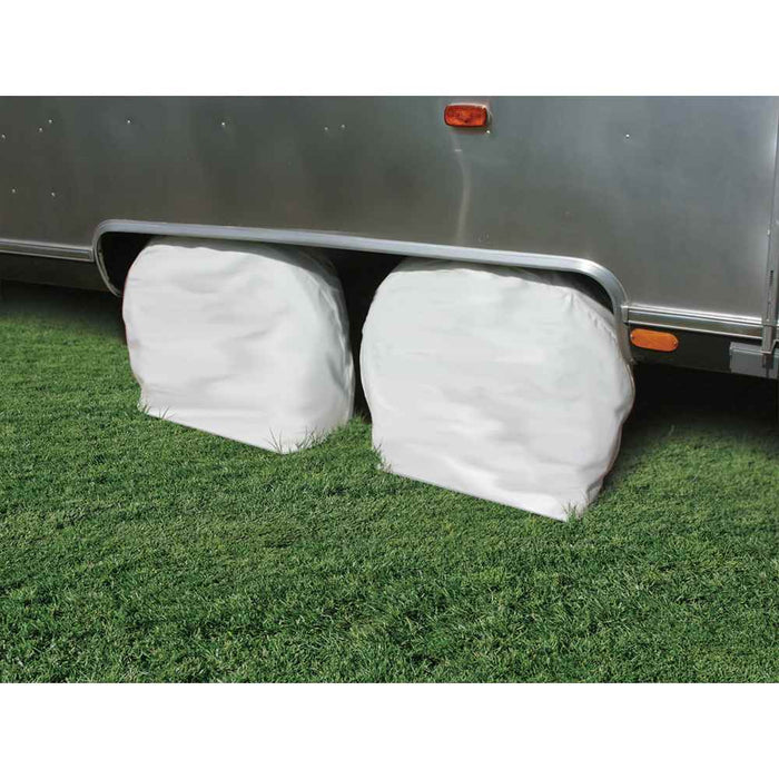 Vinyl RV Wheel & Tire Protector, 1 pair (27 inches-29 inches , White)