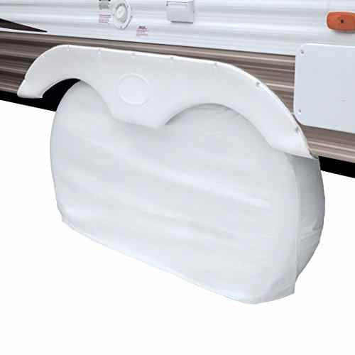Up To 27" Dual Axle Wheel Cover - White 