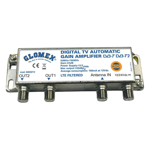 Buy Glomex Marine Antennas 50023/14 Auto Gain Control Amp - 12/24VDC f/2