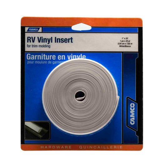 Buy Camco 25103 Vinyl Trim Insert (1" x 25', White) - Hardware Online|RV