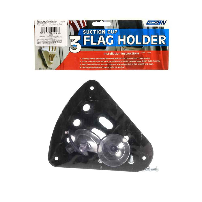 Buy Camco 45506 Black Triple Flag Holder Suction Cup Mount - Exterior