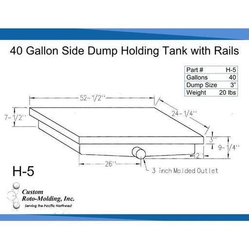 Buy Custom Roto Molding H5 40 Gal Holding Tank - Sanitation Online|RV Part