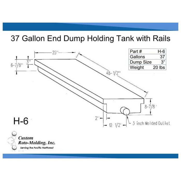 Buy Custom Roto Molding H6 37 Gal Holding Tank - Sanitation Online|RV Part