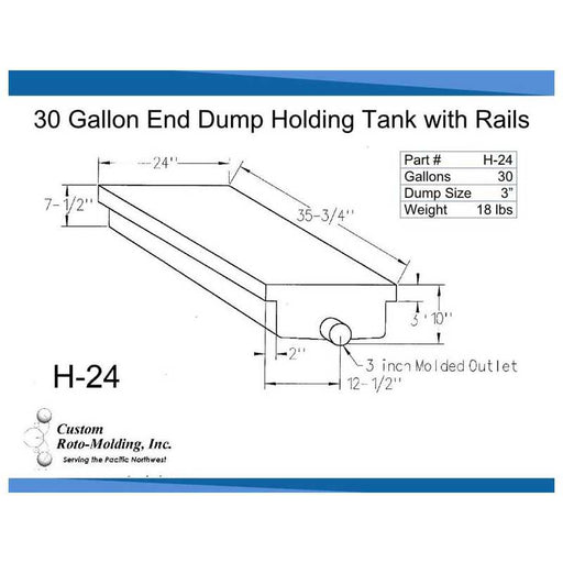 Buy Custom Roto Molding H24 30 Gal Holding Tank - Sanitation Online|RV