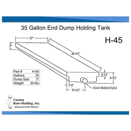 Buy Custom Roto Molding H45 35 Gal Holding Tank - Sanitation Online|RV