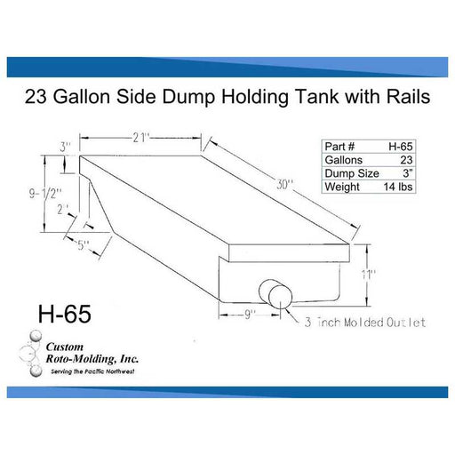 Buy Custom Roto Molding H65 25 Gal Holding Tank - Sanitation Online|RV