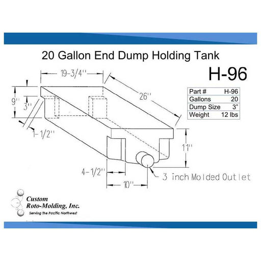 Buy Custom Roto Molding H96 20 Gal Holding Tank - Sanitation Online|RV