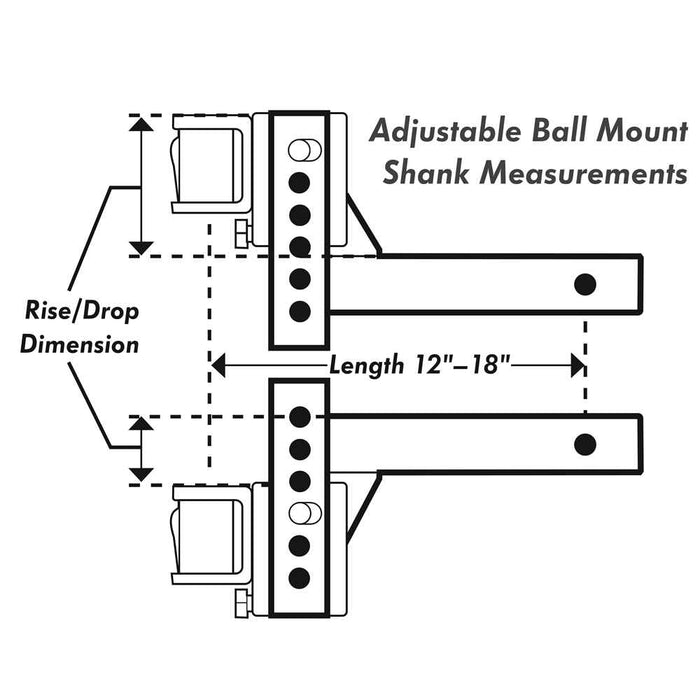 Buy Camco 48123 Ea-Z-Lift 18" x 2.5" x 5.5" 18" Adjustable Ball Mount