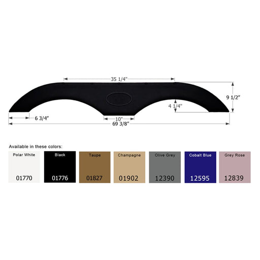 Buy Icon 01827 Tandem Fender Skirt FS1770 - Taupe - Fenders Online|RV Part