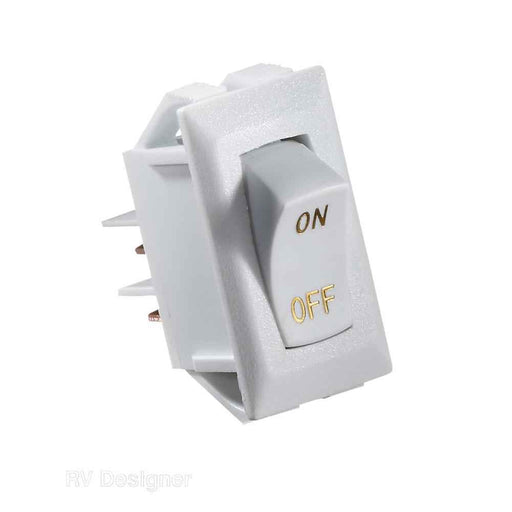 Buy RV Designer S265 10A White Rocker Switch w/Gold - Switches and