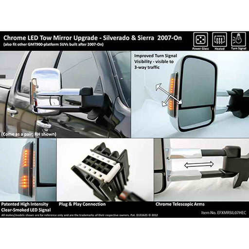 Buy Pro FX MRSIL07HEC Tow Mirror Set 07-14 Silverado/Sierra Round - Towing