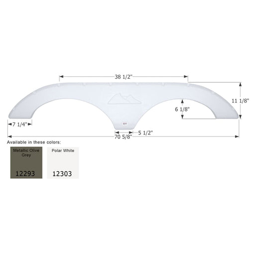 Buy Icon 12303 Keystone Tandem FS2293 - Polar White - Fenders Online|RV