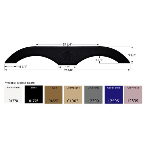 Buy Icon 01776 Tandem Fender Skirt FS1770 - Black - Fenders Online|RV Part