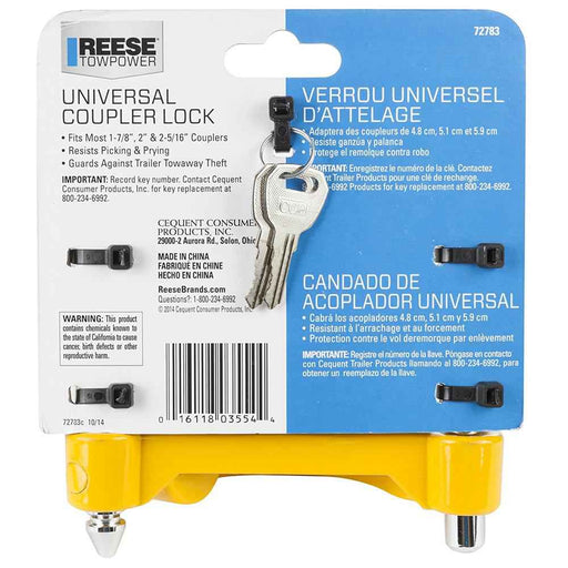 Buy Reese 72783 Lock Universal Coupler - Hitch Locks Online|RV Part Shop