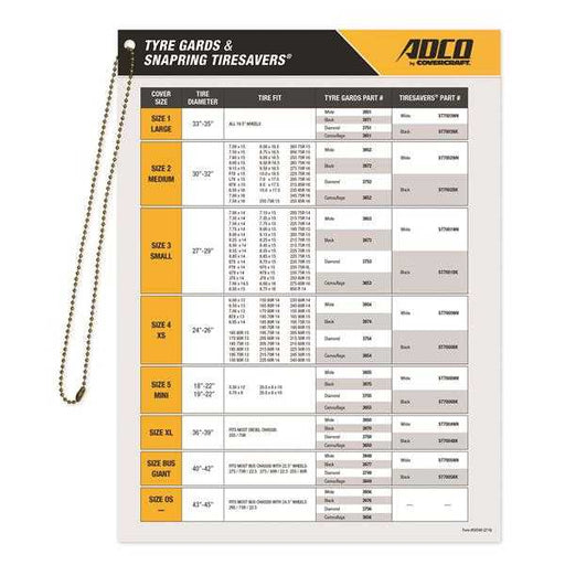 Buy Adco Products D0048 Tire Gard/Cover Hanging Fit Chart - Point of Sale