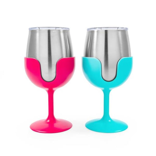 Buy Camco 51915 Pink and Blue Stainless Steel Tumbler Set 8 oz - Kitchen