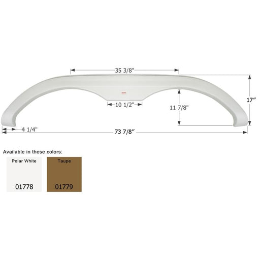 Buy Icon 01779 Fender Skirt for Holiday-Tandem Axle, Taupe - Fenders