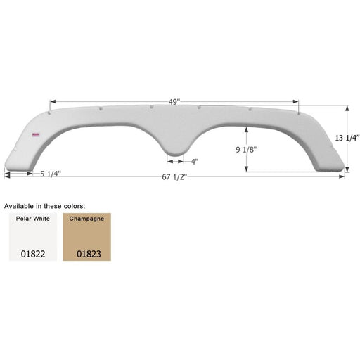 Buy Icon 01823 Fender Skirt for Thor-Tandem Axle, Champagne - Fenders