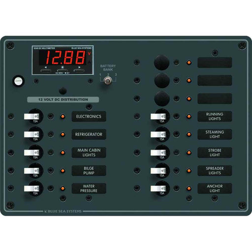Buy Blue Sea Systems 8403 8403 DC Panel 13 Position w/ Multimeter - Marine