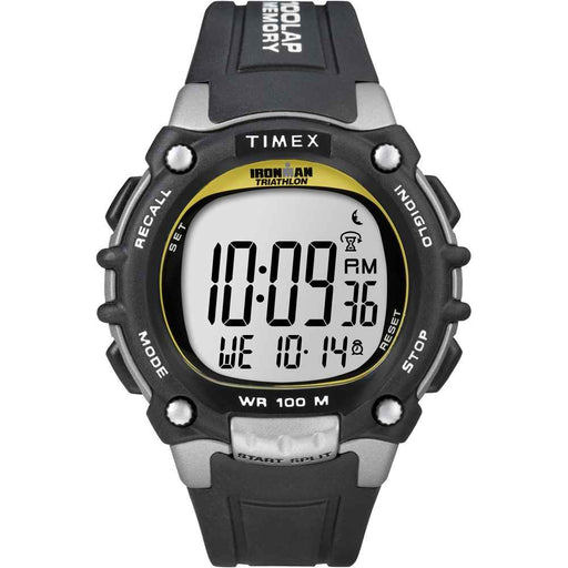 Buy Timex T5E231 Ironman Traditional 100-Lap - Black/Silver/Yellow Watch -