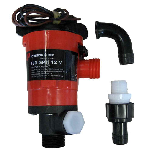 Buy Johnson Pump 48703 Twin Port 750 GPH Livewell Aerating Pump - 12V -