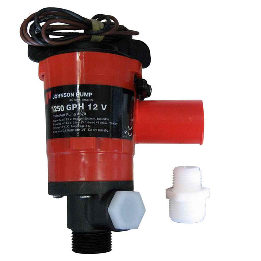 Buy Johnson Pump 48103 Twin Port 1250 GPH Livewell Aerating Pump - 12V -
