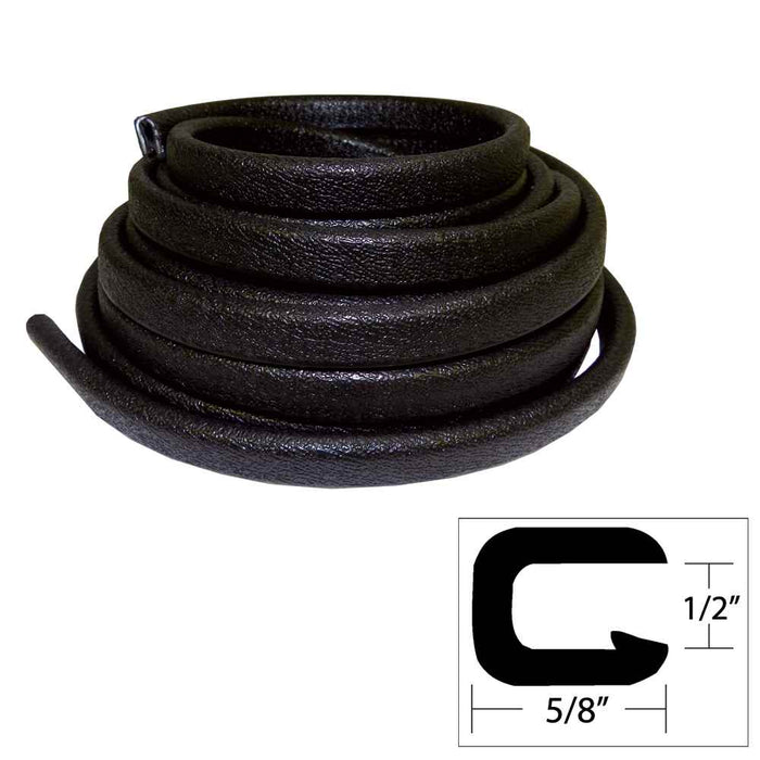 Flexible Vinyl Trim - 1/2" Opening x &8541"W x 25'L - Black