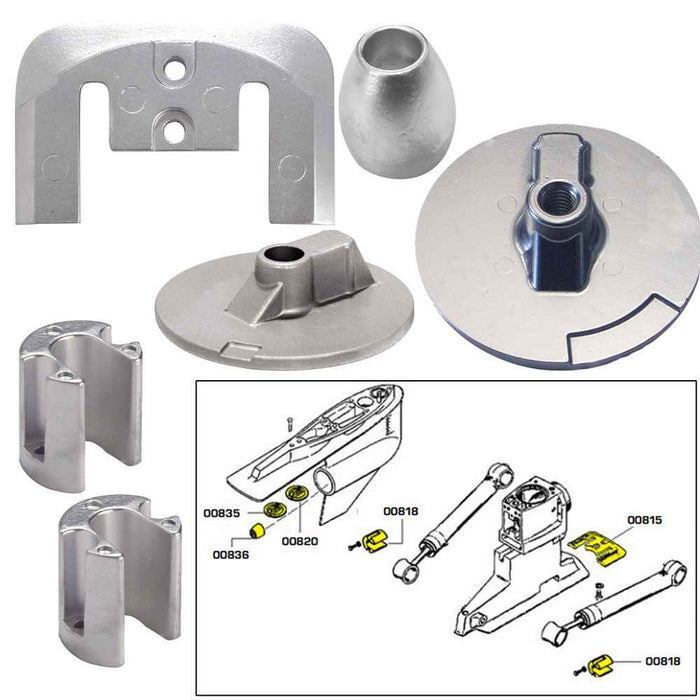 Buy Tecnoseal 20805 Anode Kit w/Hardware - Mercury Bravo 3 2004-Present -