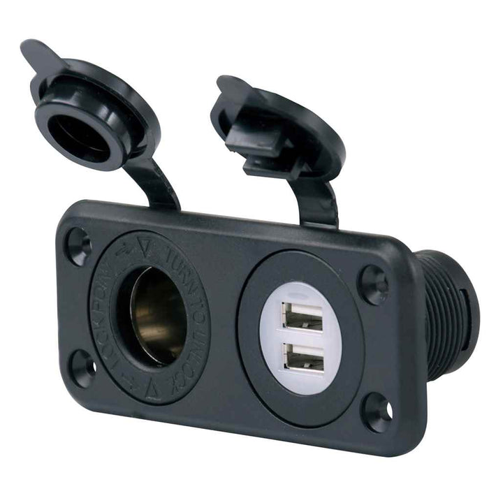Buy Marinco 12VCOMBO SeaLink Deluxe Dual USB Charger & 12V Receptacle -