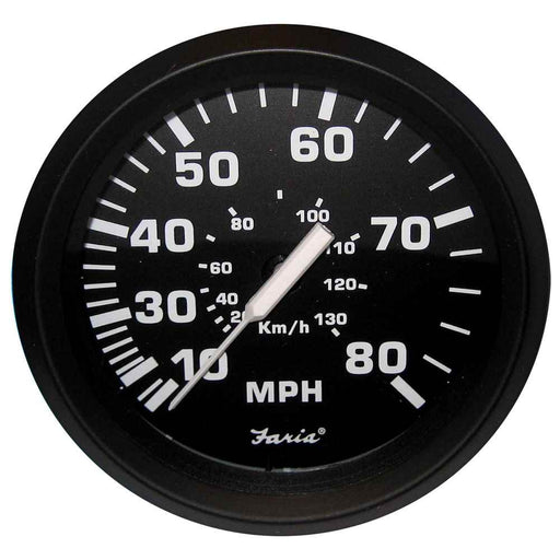 Buy Faria Beede Instruments 32812 Euro Black 4" Speedometer - 80MPH