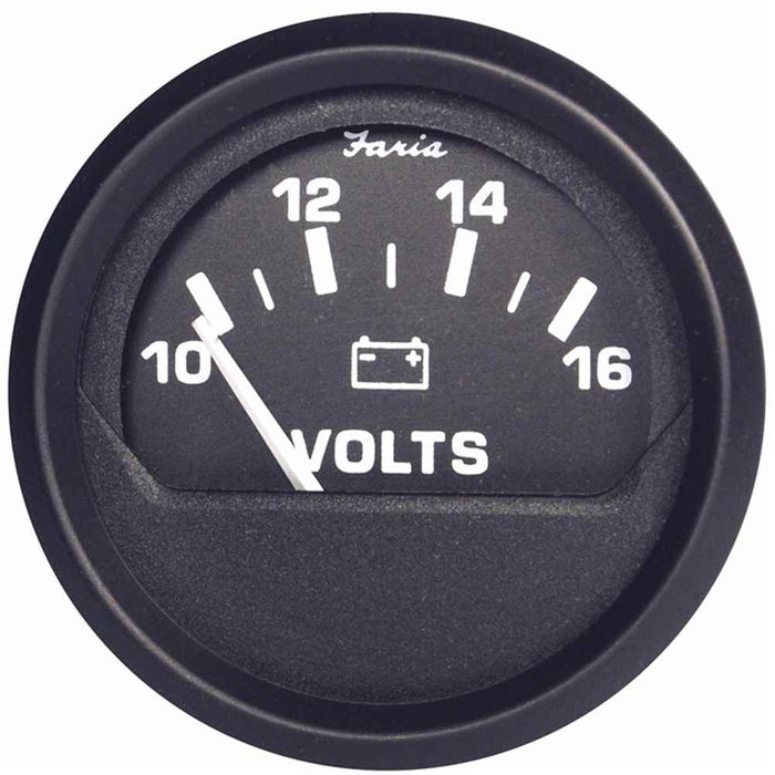 Buy Faria Beede Instruments 12821 Euro Black 2" Voltmeter (10-16 V) -