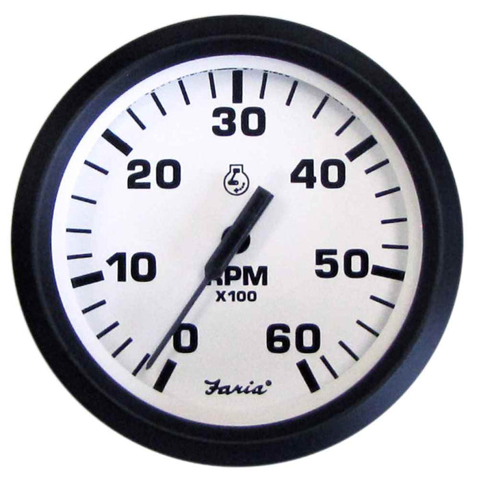 Buy Faria Beede Instruments 32904 Euro White 4" Tachometer - 6000 RPM