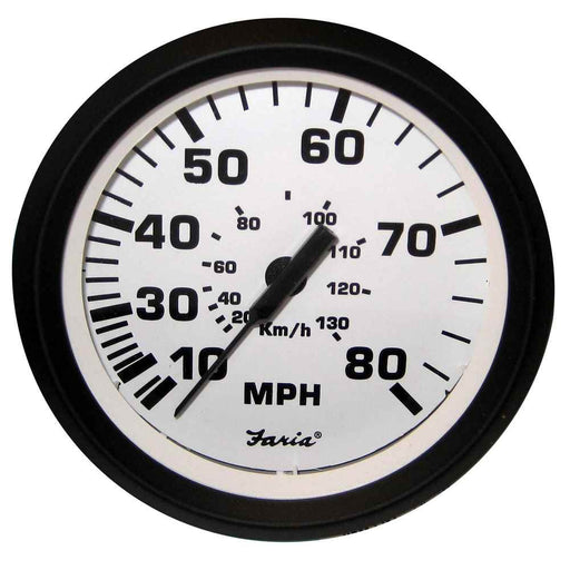 Buy Faria Beede Instruments 32910 Euro White 4" Speedometer - 80MPH