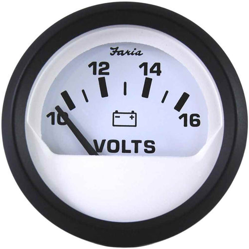 Buy Faria Beede Instruments 12911 Euro White 2" Voltmeter (10-16 VDC) -