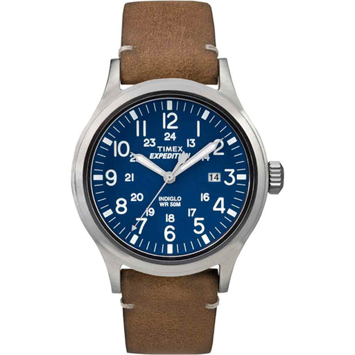 Buy Timex TW4B018009J Expedition Metal Scout - Tan Leather/Blue Dial -