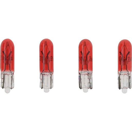 Buy VDO 600-822 Type D - Red Wedge Based Peanut Bulb - 24V - 4 Pack -